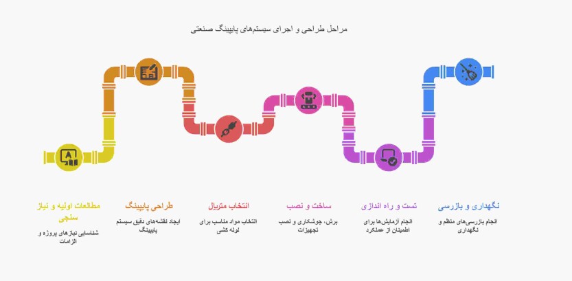 مراحل طراحی و اجرای پایپینگ صنعتی